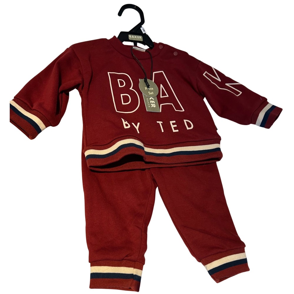 NWT Ted Baker track suit 12-18m maroon 2pce